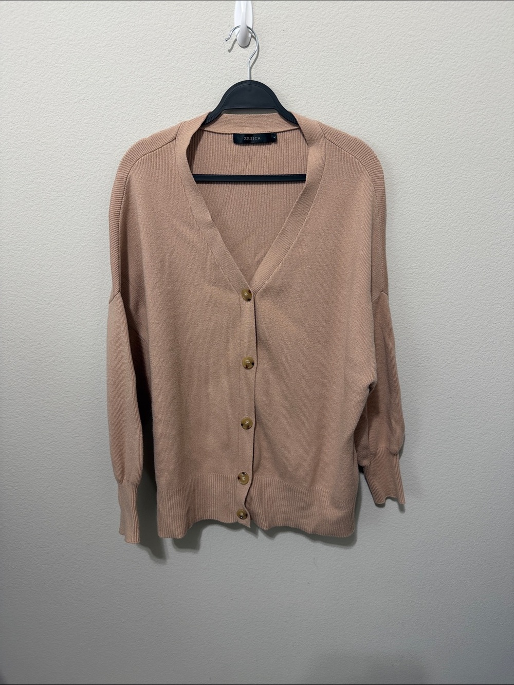Zesica oversized Button-Front V-Neck Cardigan